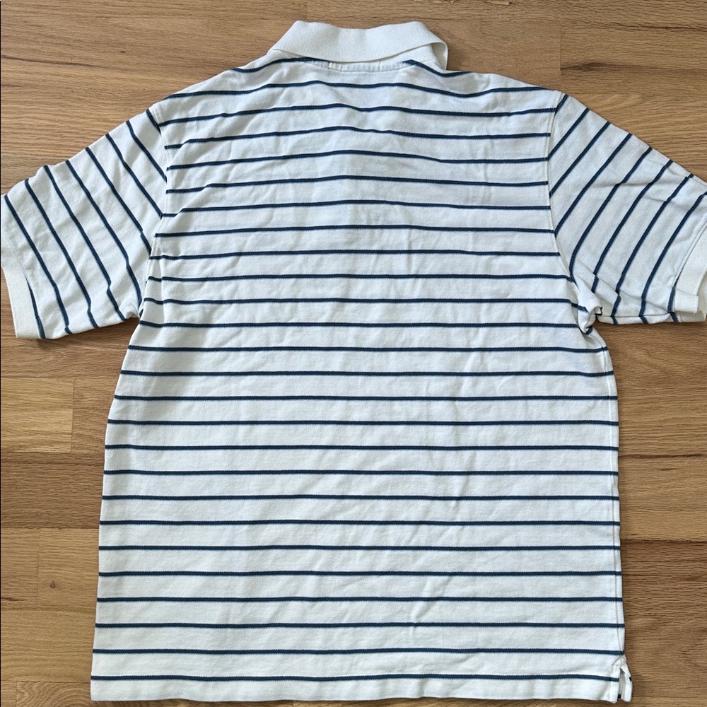 Vineyard Vines blue stripe short sleeve polo white background mens size Large - Picture 6 of 8